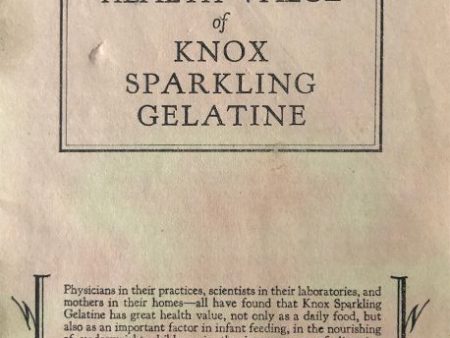 (Health) Knox Gelatine. The Health Value of Knox Sparkling Gelatine For Discount