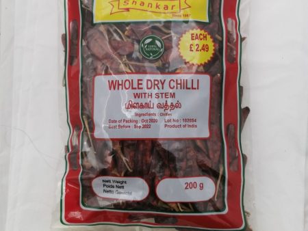 Shankar Whole Dry Chilli With Stem 200gms Sale