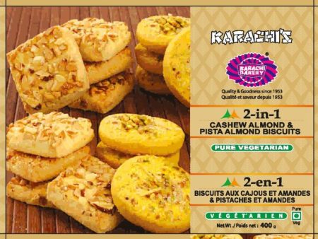 Karachi Bakery 2 in 1 Cashew Almond &Pista Almond Biscuits 400g Sale