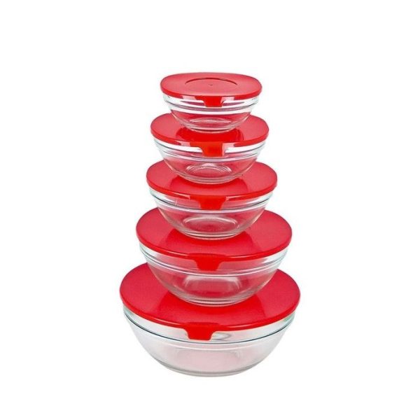 5 Piece Bowl Set (Red Cherry) Fashion