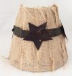 Primitive - Country Style Lamp Shade, Hand wrapped Lamp Shade with Burlap and Home spun fabric Online