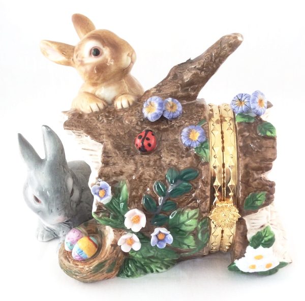 CWC Porcelain Easter Bunny Hinged Trinket Box Hot on Sale