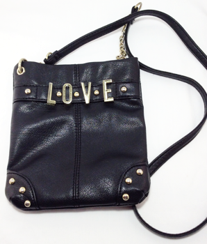 Crossbody Purse Black Purse with LOVE Gold Letters For Cheap