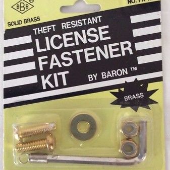 Baron Buckles Theft Resistant License Fastener Kit, Solid Brass Sale