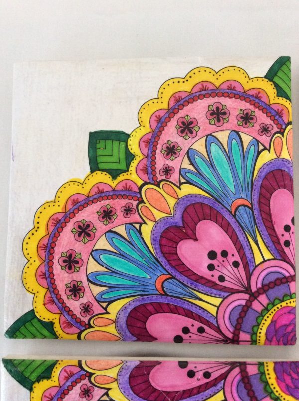 Mandala on Tile, Hand Painted Mandala, Wall Art on Tiles, Decorative Tiles, Tile Art For Sale