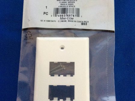 Panduit CFP4WH, Mini-Com Faceplate, 4 Module Space, Classic Series, White Hot on Sale