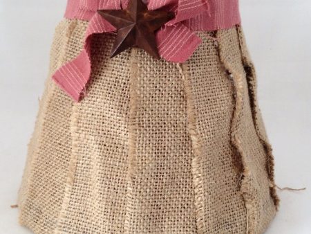 Primitive - Country Style Lamp Shade, Hand wrapped Lamp Shade with Burlap and Home spun fabric Online