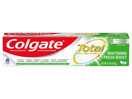 Colgate Total Whitening + Fresh Boost Gel Toothpaste 5.10 oz Online now