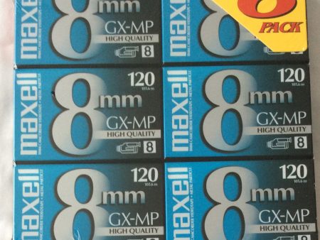 Maxell 8mm Camcorder Videotapes High Quality GX-MP 120, 6 Pack Cheap