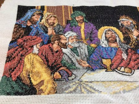 The Last Supper in Cross Stitch, Handmade Cross Stitch Finished Piece Hot on Sale