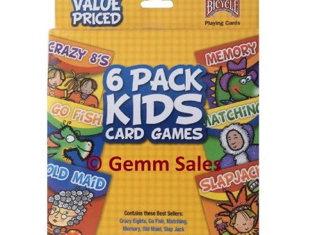 Bicycle 6 Pack Kids Card Games Supply