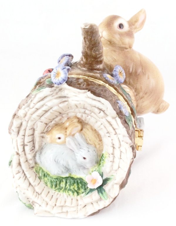 CWC Porcelain Easter Bunny Hinged Trinket Box Hot on Sale