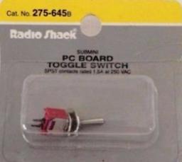 RadioShack Pc Board Toggle Switch, Submini No. 275-645B Sale