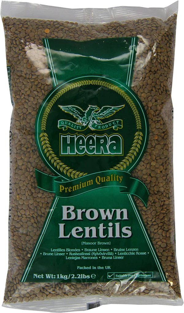 Heera Brown Lentils   masoor brown 1kg Discount