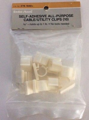 RadioShack Self-Adhesive Cable Utility Clips, No.278-1640A, Set of 10 Discount