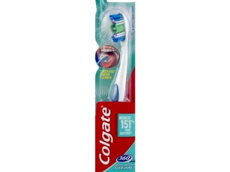 Colgate 360 Toothbrush with Tongue and Cheek Cleaner, Medium Toothbrush Fashion