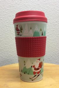 Holiday Travel Mug with Grip Sleeve 16 oz Insulated For Sale