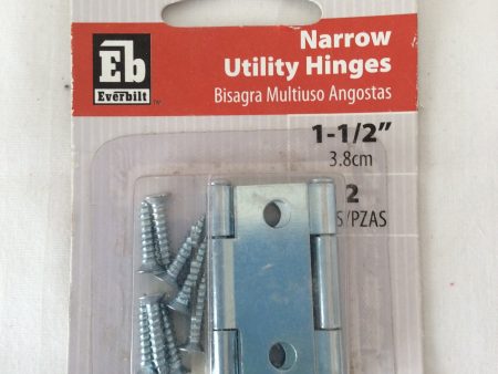 Everbilt Narrow Utility Hinges No.15396, Bright Zinc Plated,1-1 2 , Set of 2 Sale