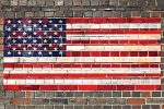 JGS527 - USA Flag on Brick 2 - 18x12 Supply